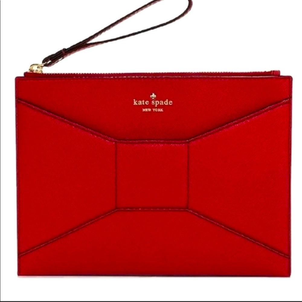 Kate Spade Bella Bow Red Clutch (rare item)